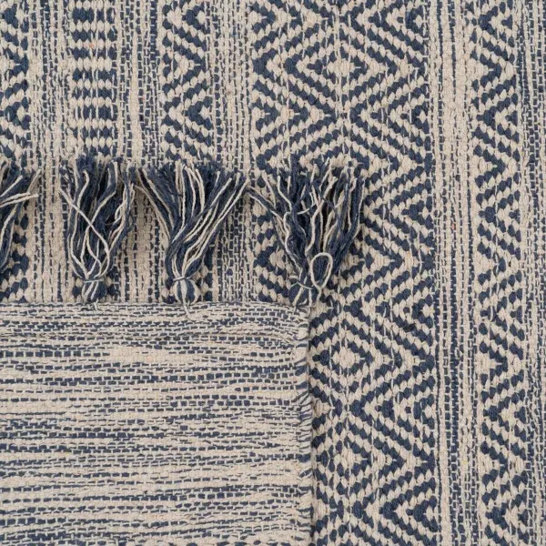 Paklājs Zils Balts 70 % kokvilnas 30 % Poliesters 160 x 230 cm
