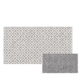 Matto Valkoinen Harmaa 70 % puuvillaa 30 % Polyesteri 80 x 150 cm