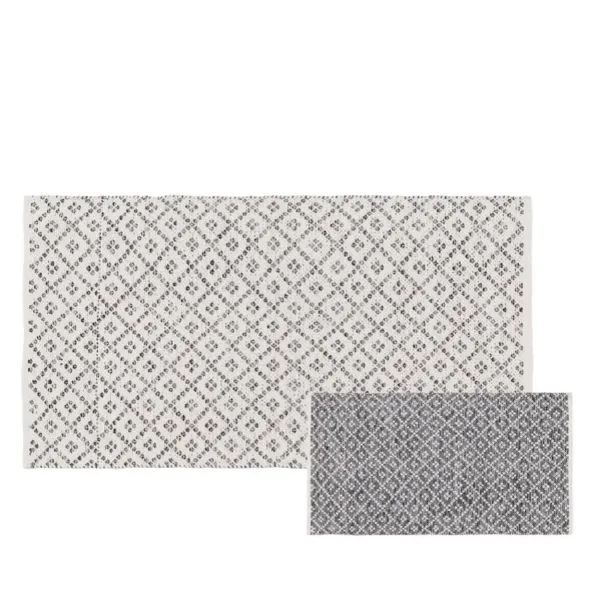 Matto Valkoinen Harmaa 70 % puuvillaa 30 % Polyesteri 80 x 150 cm