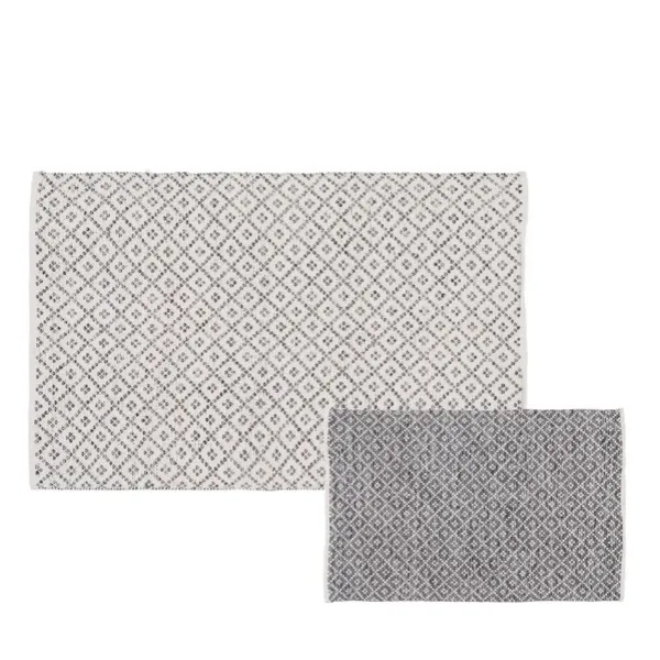 Ковер Белый Серый 70 % хлопок 30 % полиэстер 120 x 180 cm
