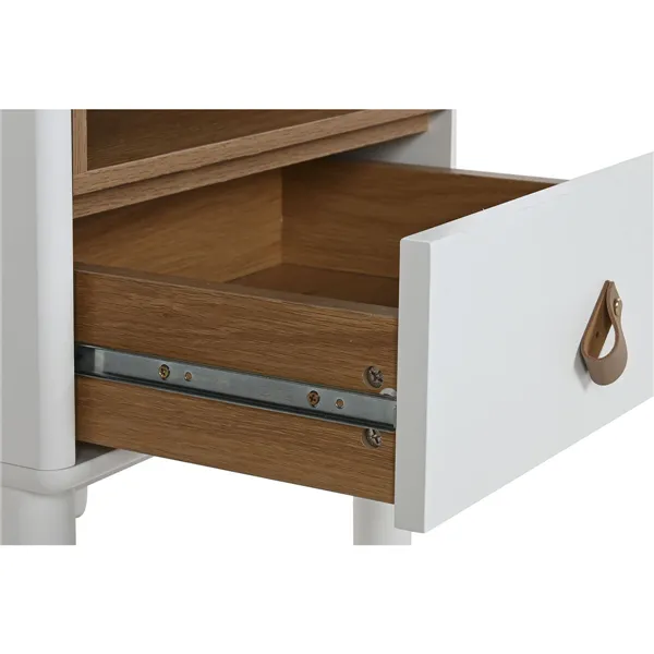 Nightstand Home ESPRIT White Natural Polyurethane MDF Wood 48 x 40 x 55 cm