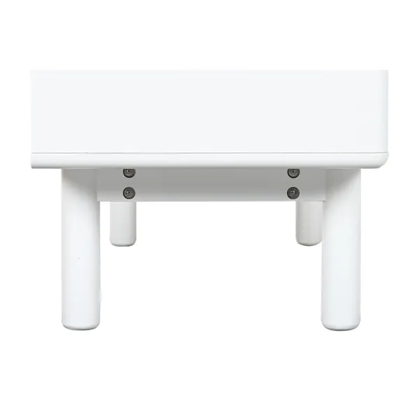 Nightstand Home ESPRIT White Natural Polyurethane MDF Wood 48 x 40 x 55 cm