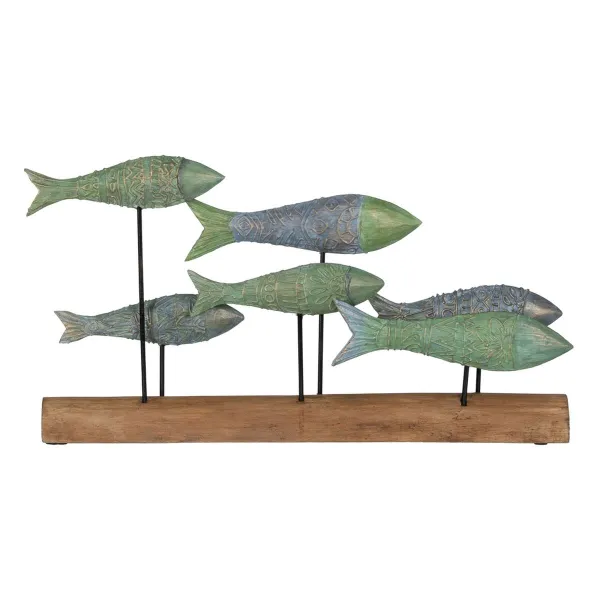 Декоративная фигура Зеленый Натуральный Рыбы 56 x 7 x 31 cm