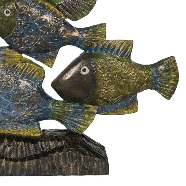 Dekoratyvinė figūrėlė Mėlyna Ruda Žalia Žuvis 60 x 11,5 x 52 cm