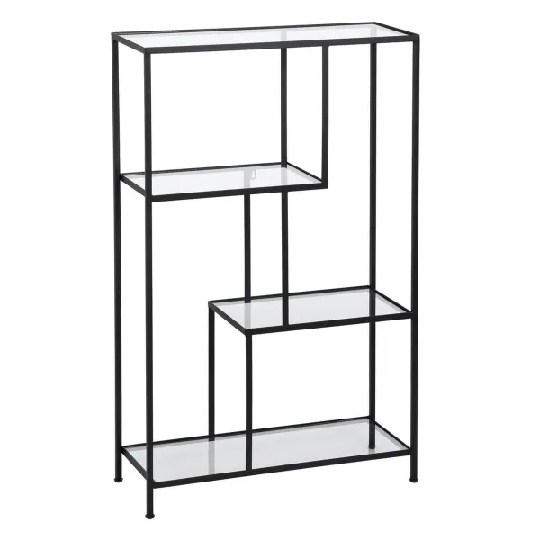 Plaukti Melns Stikls Dzelzs 65 x 25 x 110 cm
