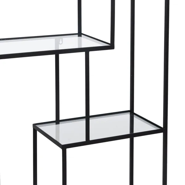 Lentyna Juoda Stiklas Geležis 65 x 25 x 110 cm