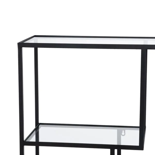 Plaukti Melns Stikls Dzelzs 65 x 25 x 110 cm