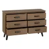 Sideboard PAUL Black Natural Iron Fir wood 120 x 41 x 77 cm