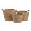 Set of Baskets Natural Rushes 33 x 33 x 38 cm (3 Pieces)