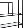 Plaukti Melns Stikls Dzelzs 70 x 23 x 161 cm