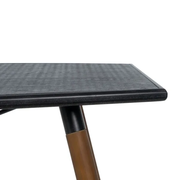 Pusdienu galds OSLO Melns Dabisks Koks Dzelzs Koks MDF 179 x 90 x 75 cm