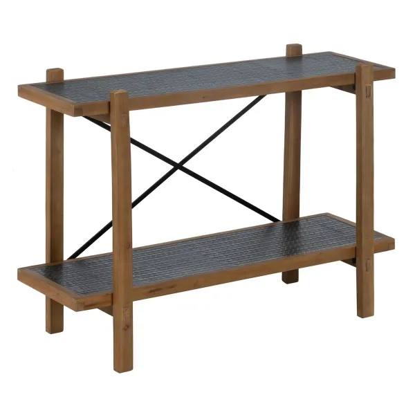 Hyllyt OSLO Musta Luonnollinen Rauta 107 x 40 x 80 cm