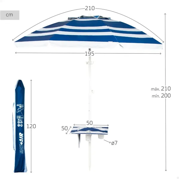 Sunshade Aktive Steel Oxford fabric 210 x 205 x 210 cm