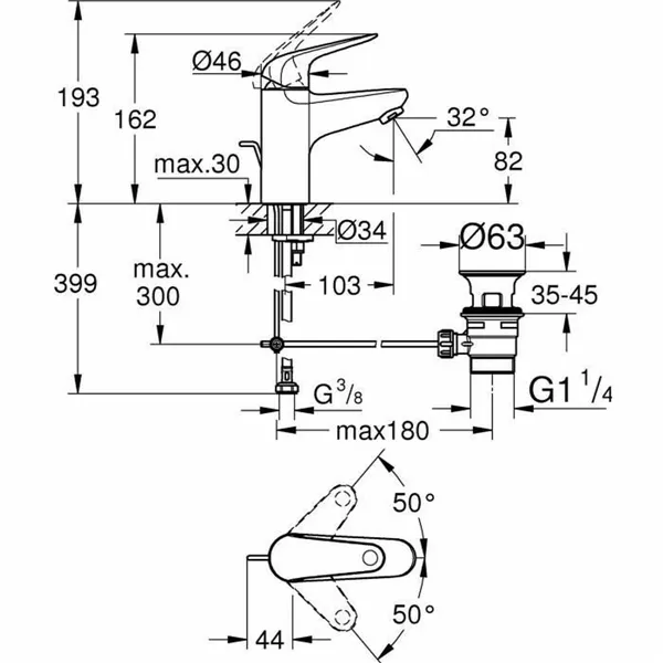 Mixer Tap Grohe Metal