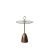 Вспомогательный стол Позолоченный Стеклянный Железо 50 x 50 x 75,5 cm