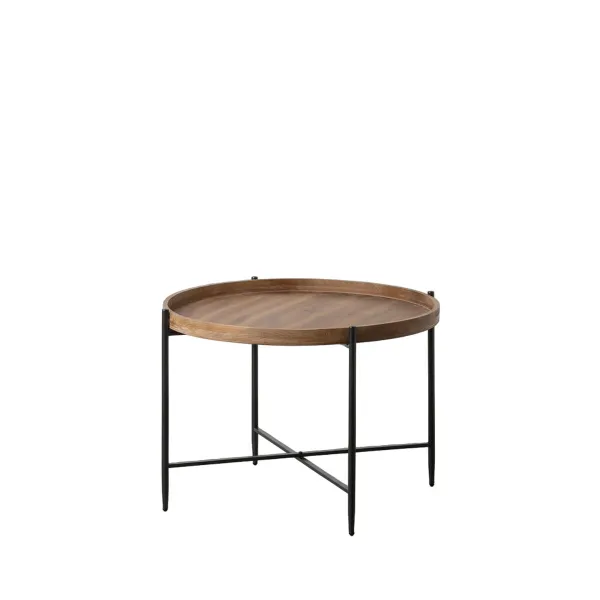 Centrinis stalas Juoda Natūralus 80 x 80 x 55 cm
