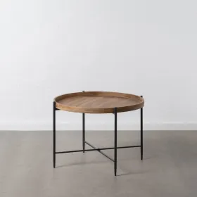 Centre Table Black Natural 80 x 80 x 55 cm