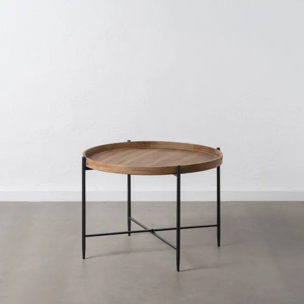 Centrinis stalas Juoda Natūralus 80 x 80 x 55 cm