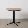 Stalas Juoda Natūralus Medžio MDF 80 x 80 x 75 cm