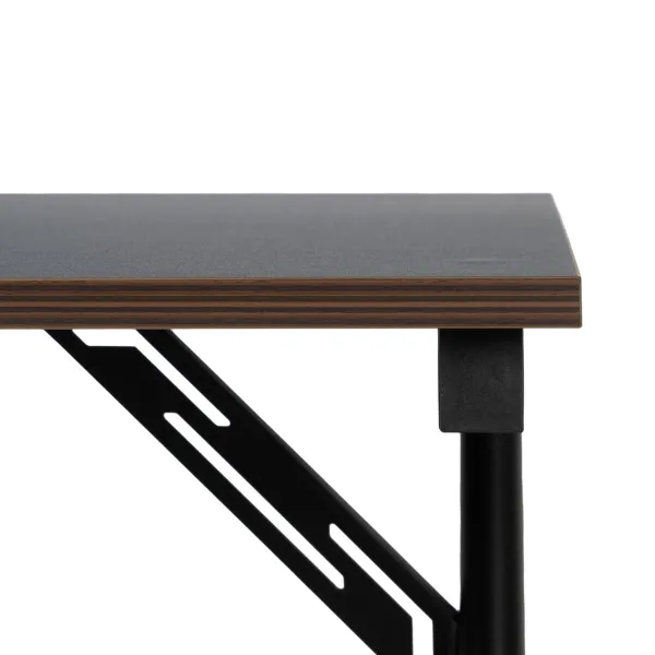 Desk MDF Wood Black Natural 120 x 60 x 75 cm