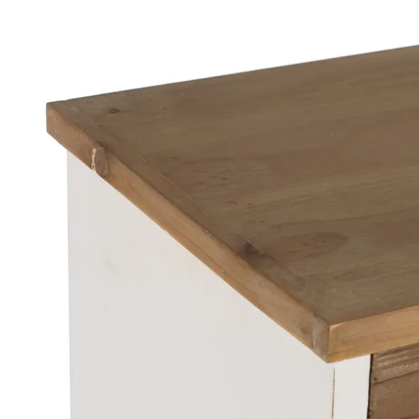 Komoda Balta Rusvai gelsva Geležis Eglės mediena 94 x 35 x 108 cm