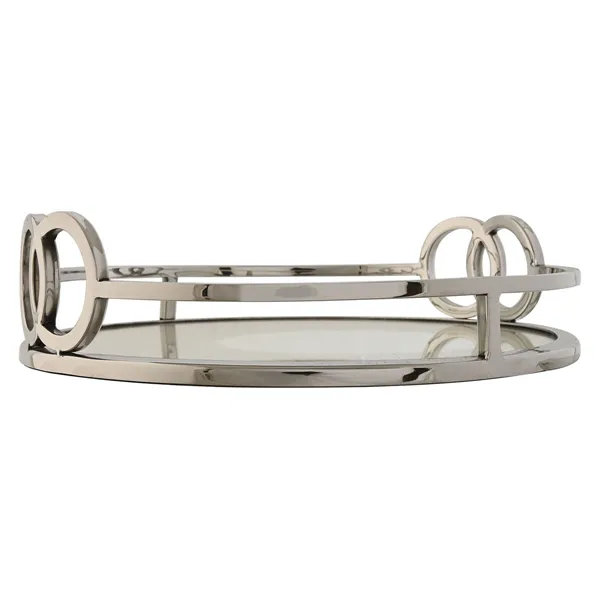 Tray Home ESPRIT Silver Modern 28 x 28 x 7 cm