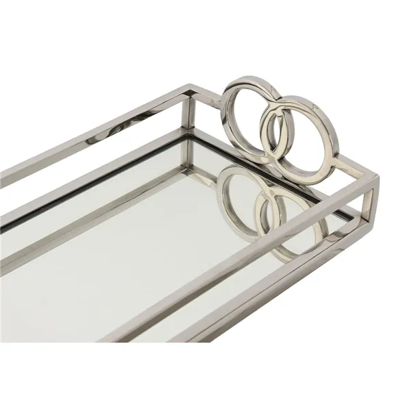 Tray Home ESPRIT Silver Modern 30 x 17 x 7 cm