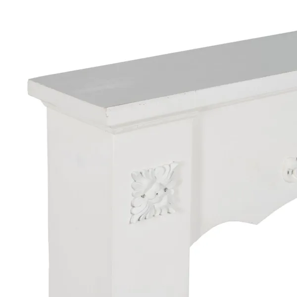 Takka Valkoinen Kuusi Puu MDF 105 x 17 x 103 cm
