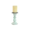 Candle Holder Home ESPRIT Yellow Blue Green Pink Metal Mango wood Shabby Chic 10 x 10 x 18 cm