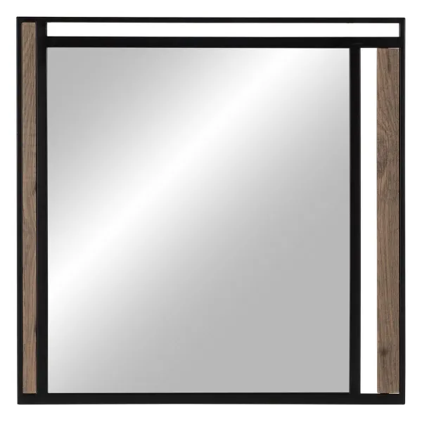 Sieninis veidrodis NUDE Juoda Rusvai gelsva 70 x 2 x 70 cm