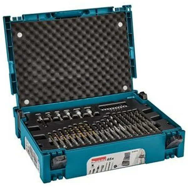 Set of drill and screwdriver bits Makita B-69478 Drill bit carrier Aluminium 65 Pieces