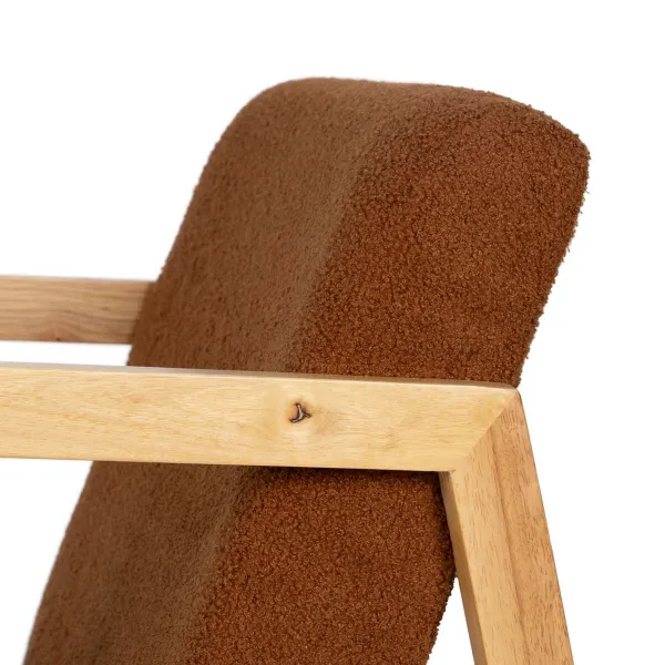 Keinutuoli Ruskea Beige Kumipuu Materiaali 60 x 83 x 72 cm