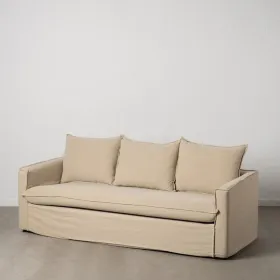 Трехместный диван Бежевый 220 x 95 x 90 cm