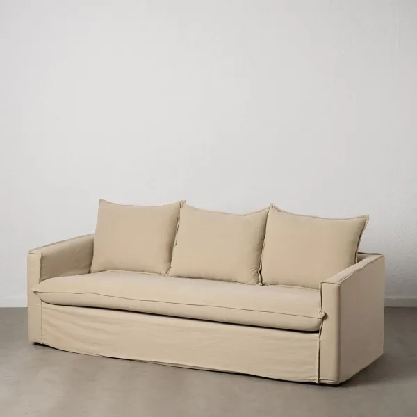 3-paikkainen sohva Beige 220 x 95 x 90 cm