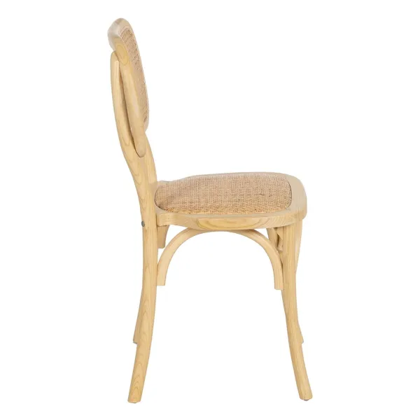 Dining Chair Natural Rattan Elm wood 45 x 41 x 88 cm