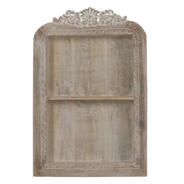 Hyllyt Valkoinen Luonnollinen Mangopuu 40,6 x 10,2 x 61 cm