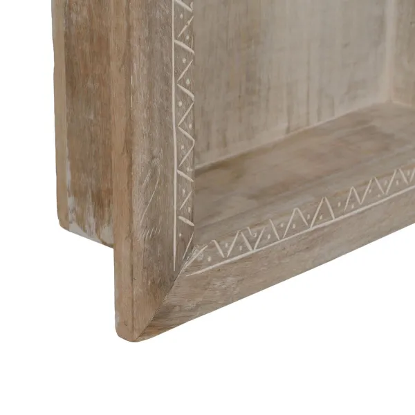 Hyllyt Valkoinen Luonnollinen Mangopuu 40,6 x 10,2 x 61 cm