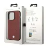 BMW Leather Diamond Pattern MagSafe - Case for iPhone 14 Pro Max (Burgundian)