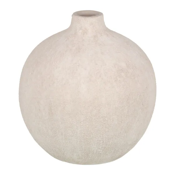 Vaza Kreminė Keramikinis Smėlio 22 x 22 x 25 cm