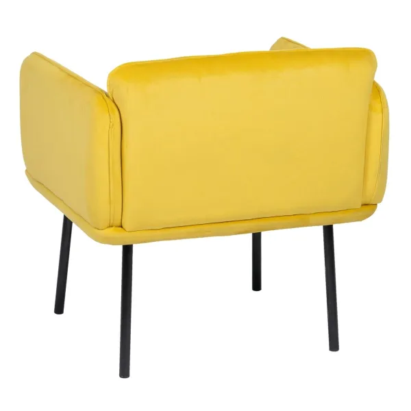 Fotelis Geltona Juoda 100 % poliesteris 76 x 64 x 77 cm