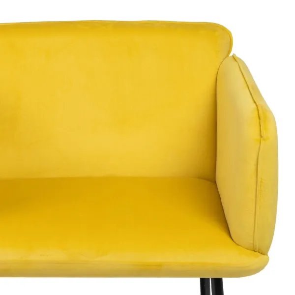 Fotelis Geltona Juoda 100 % poliesteris 76 x 64 x 77 cm