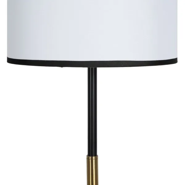 Lattialamppu Valkoinen Musta Kullattu Rauta Materiaali 40 W 28 x 28 x 157 cm