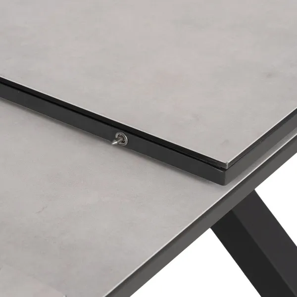 Valgomojo stalas Balta Juoda Keramikinis Aliuminis Stiklas 180 x 100 x 77 cm