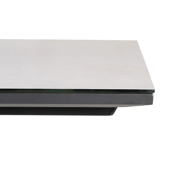 Valgomojo stalas Balta Juoda Keramikinis Aliuminis Stiklas 180 x 100 x 77 cm