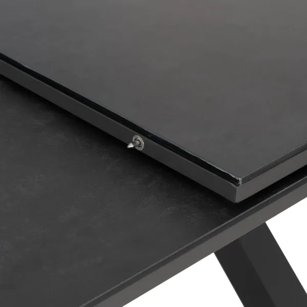 Valgomojo stalas Antracito Keramikinis Aliuminis Stiklas 180 x 100 x 77 cm