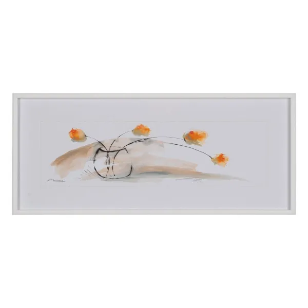 Drobė Balta Gėlės Vaza 120 x 4 x 50 cm