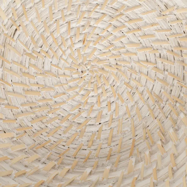 Centerpiece White Bamboo Rattan 35 x 35 x 8 cm (2 Units)