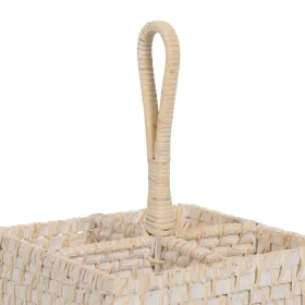 Piederumu grozs Balts Bambuss Rotangpalma 19 x 19 x 27 cm