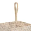 Cutlery basket White Bamboo Rattan 19 x 19 x 27 cm