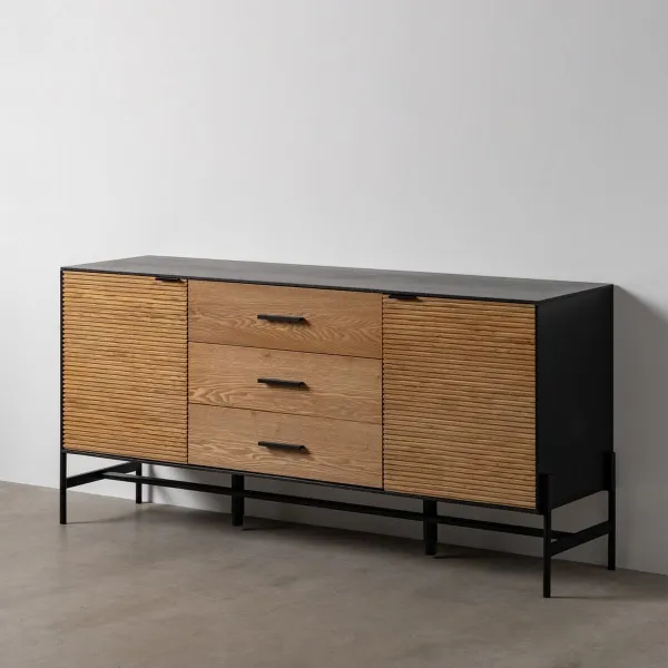 Indauja ORLEANS Juoda Natūralus Geležis Medžio MDF 164 x 40 x 75 cm